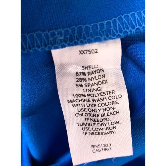 Halogen Dress Sleeveless Square Neck Knee Length Sheath Indigo Bunting Size L - Picture 7 of 8